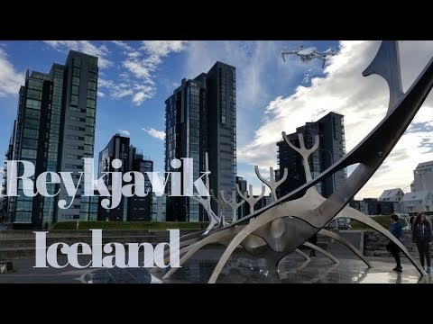 Reykjavik, ICELAND.... Over the city capital 360 view (Drone Footage 4k)