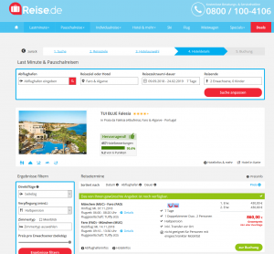 Screenshot Deals Algarve Hotel TUI Blue Falesia