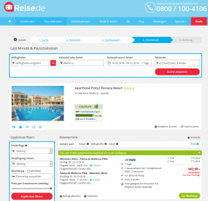 Screenshot Deals Mallorca Aparthotel Protur
