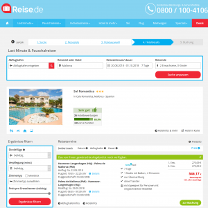 Screenshot Deals Mallorca Hotel Sol Romantica