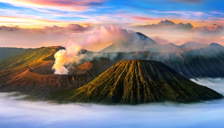Der Vulkan Mount Bromo auf Java, Indonesien.