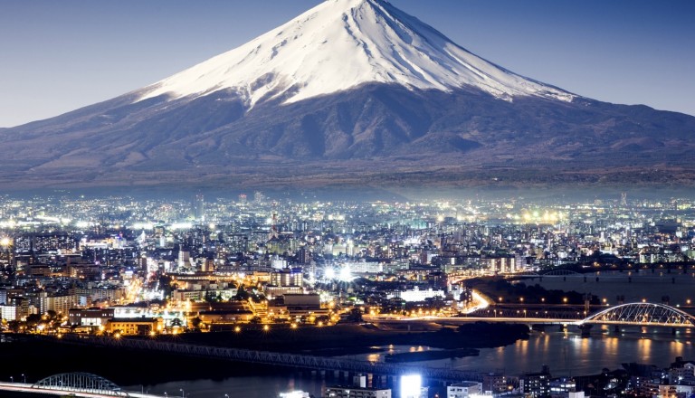 Der Mount Fuji auf der Insel Honshu! Japan