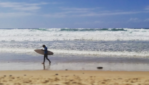 Surfen in Lacanau, Frankreich