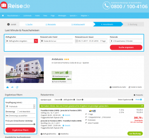 Screenshot Deals Spanienurlaub im Hotel Andalussia