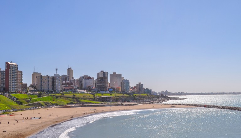 Mar del Plata unweit von Buenos Aires. Stände in Argentinien