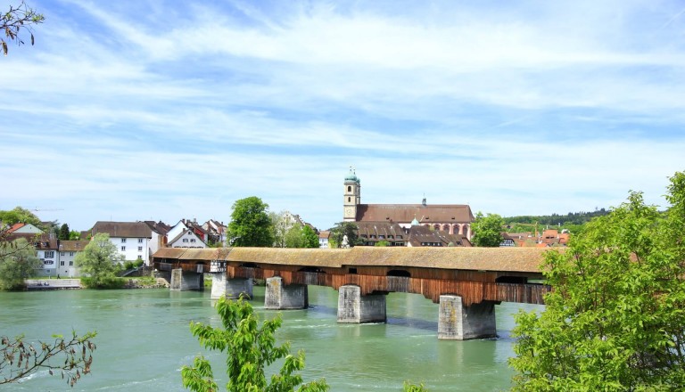 Die Holzbrücke von Bad Säckingen.