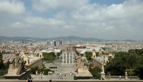 Der Passeig de Gràcia vom Montjuic in Barcelona