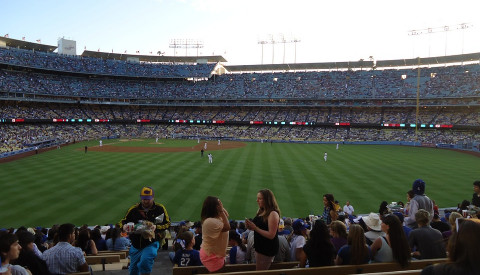 Im Dodger Stadium spielt die gleichnamige Basemannschaft von Los Angeles.