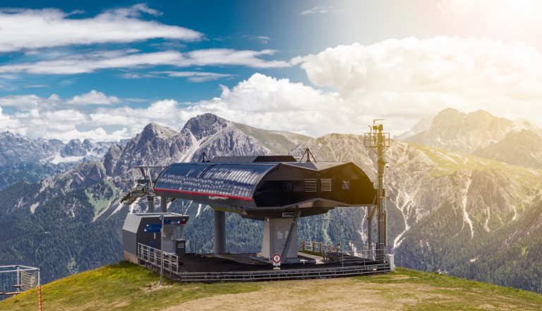 Südtirol Skiurlaub auf den Bergen.