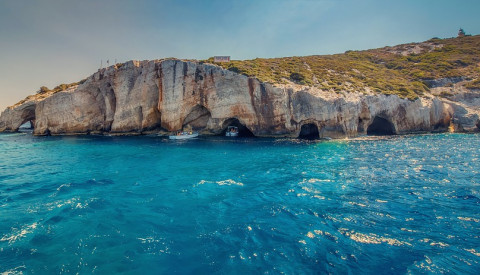 Die Blauen Höhlen auf Zakynthos in Griechenland