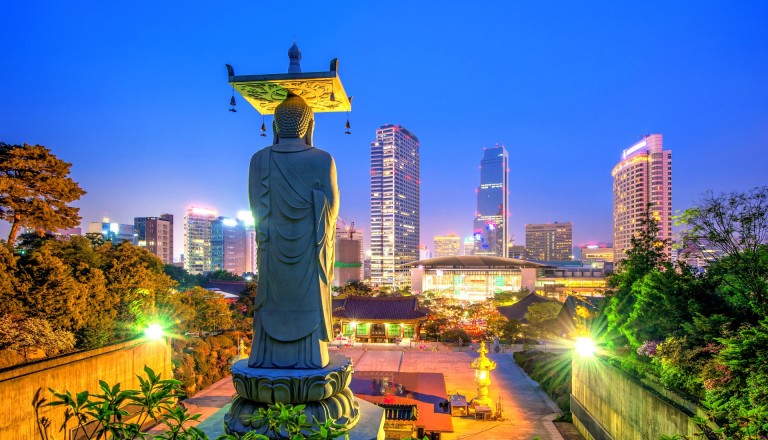 Der Bongeunsa Tempel in Seoul Südkorea Reisen