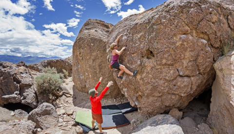 Bouldern am Felsen