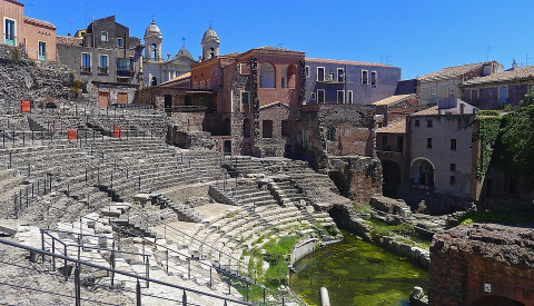 Das römische Theater in Catania.