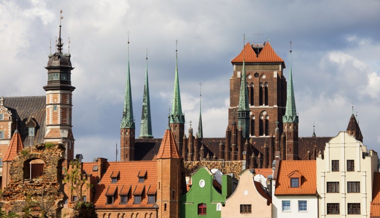 Danzigs Altstadt mit Marienkirche.