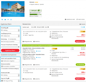 Screenshot Hotel Venecia Mallorca