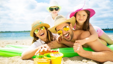 Familie am Strand