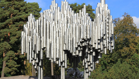 Das Sibelius Denkmal in Helsinkis gleichnamigen Park. 