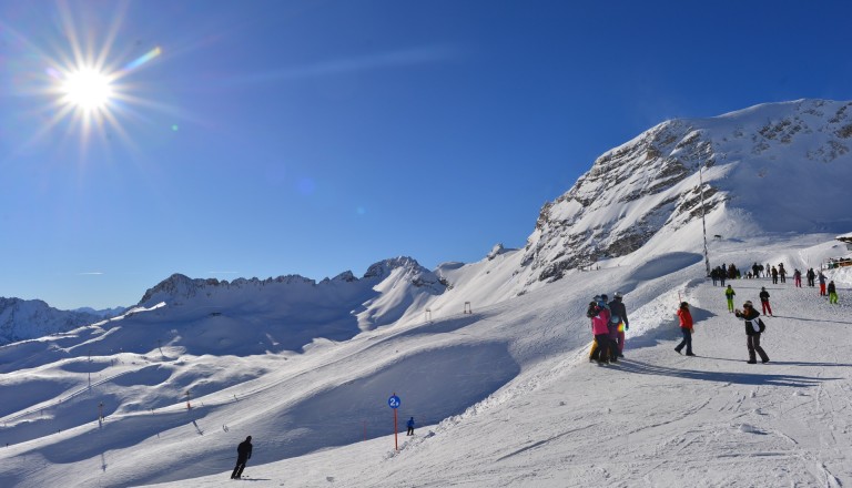 Skipisten rund um die Zugspitze.