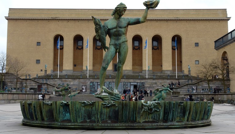 Der Götaplatsen mit Poseidon Statue in Göteborg