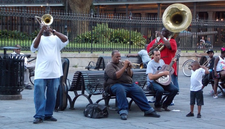 Jazzmusiker in Krakaus Straßen