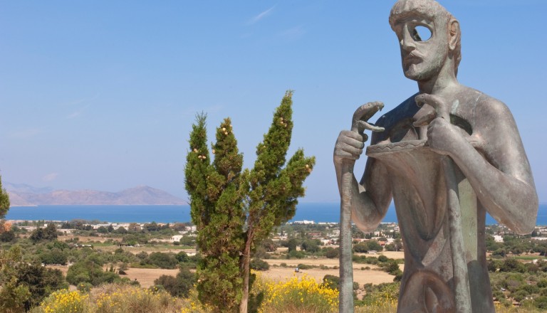 Kultur auf Kos - Die Statue des Asklepios.