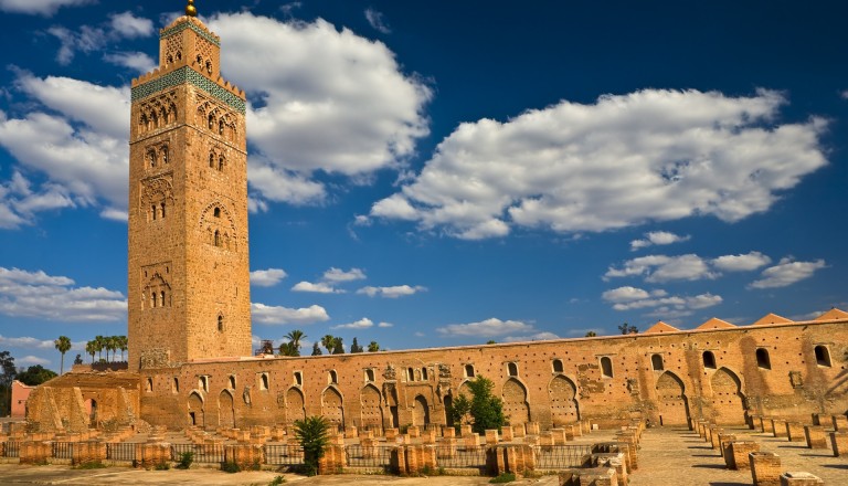 Die Koutoubia Moschee. Sehenswürdigkeiten in Marrakesch. Städtereisen.