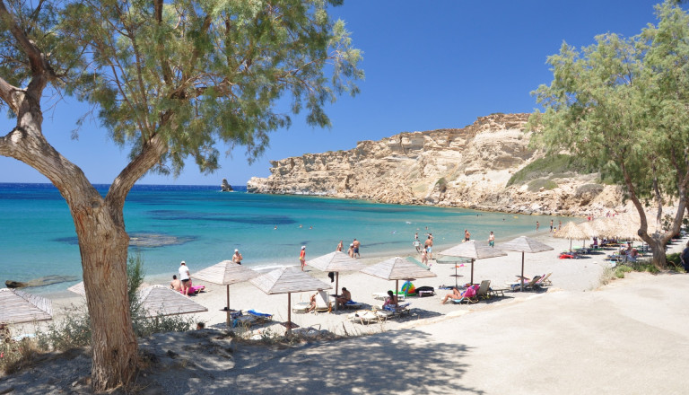 Erholung Pur am Strand von Triopetra auf Kreta.