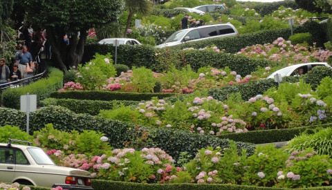 Die Lombard Street Stadtteil Russian Hill von San Francisco