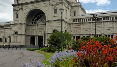 Das Exhibtion Building in Melbourne in den Carlton Gardens.