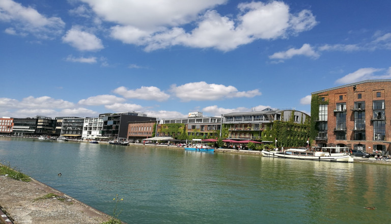 Viel Kultur an der Münster Hafenpromenade.