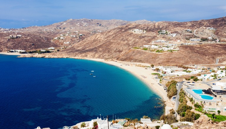 Der Elia Beach auf Mykonos.