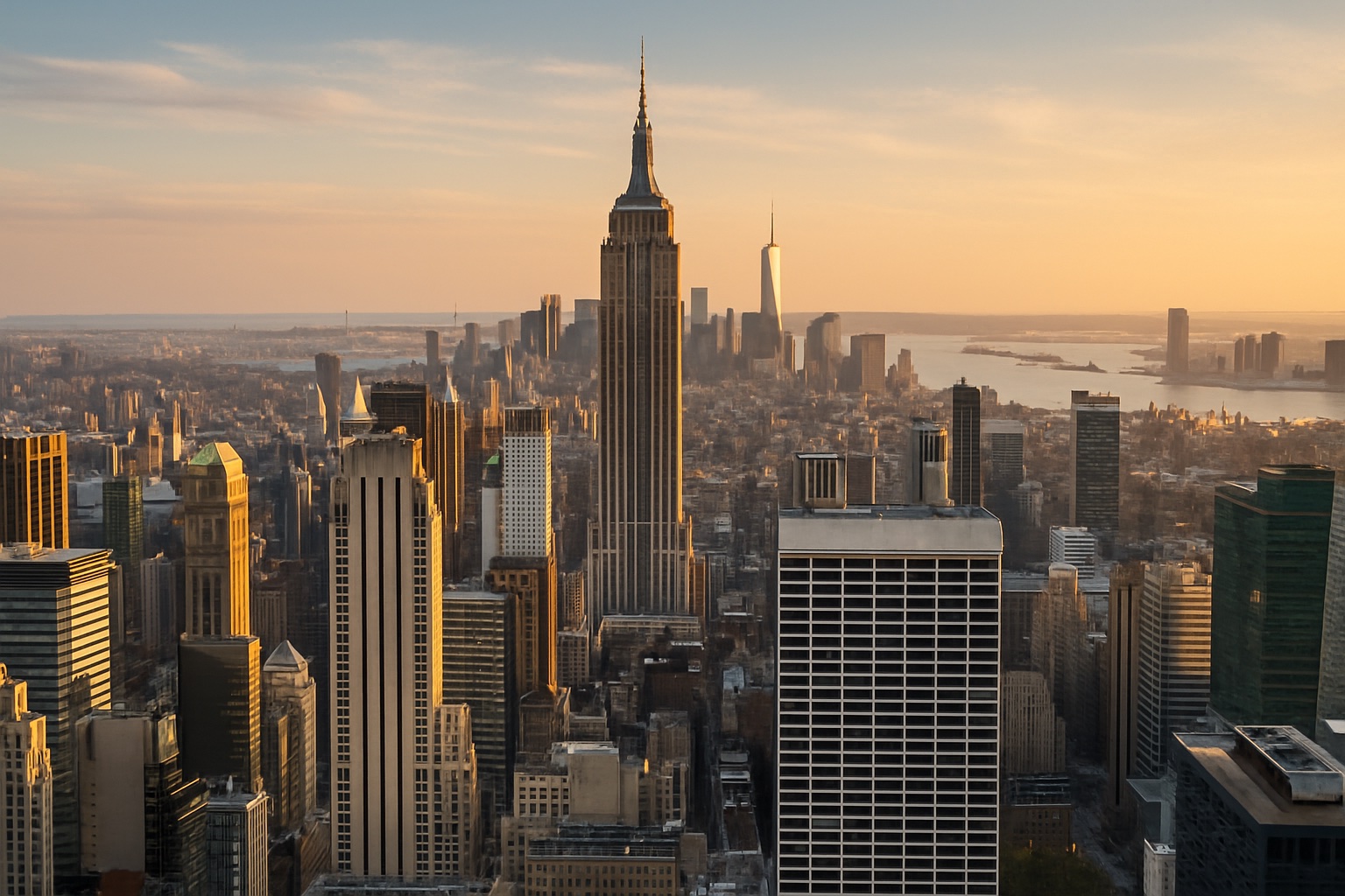 Skyline von Manhattan in New York City mit Empire State Building