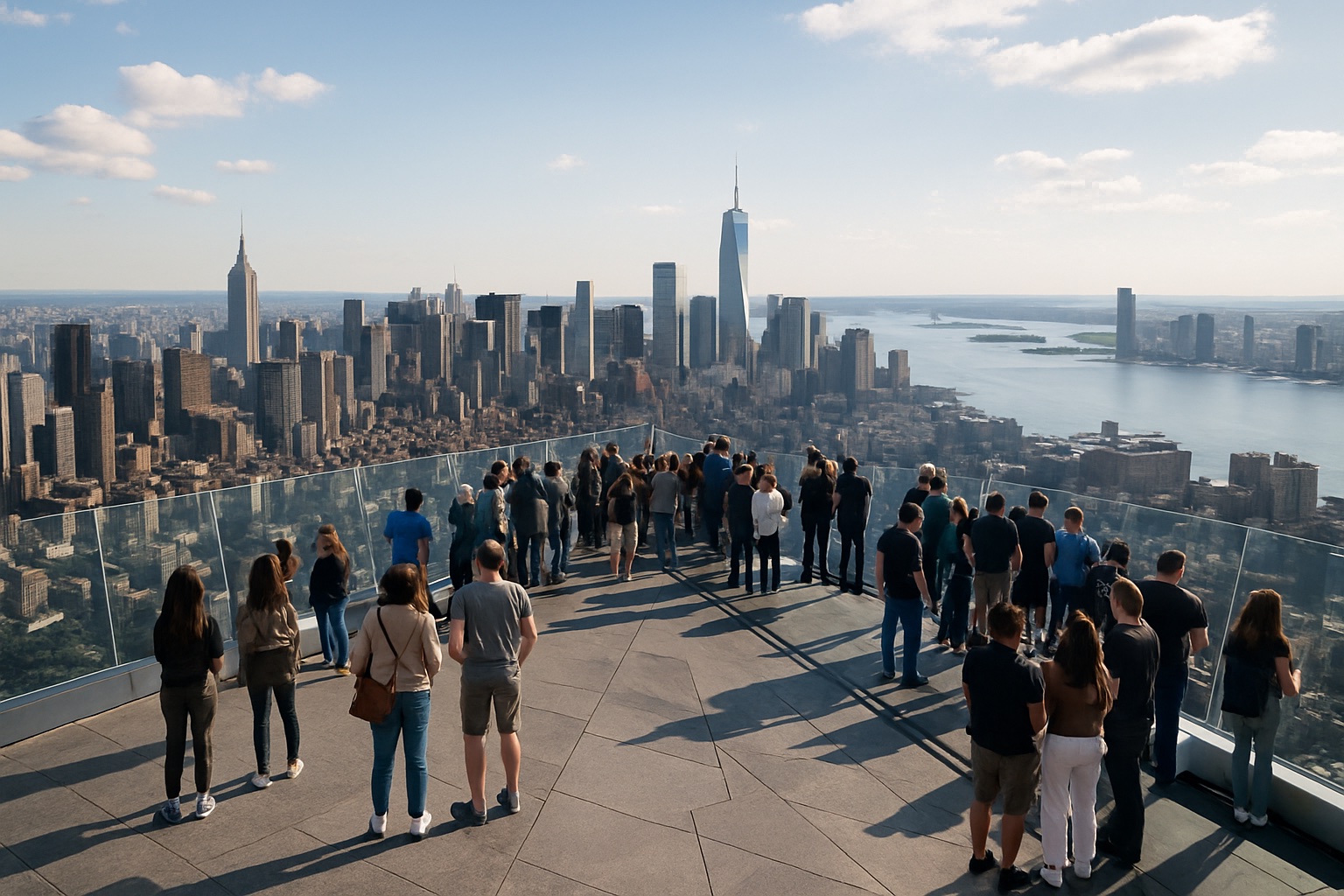Aussichtsplattform The Edge mit Blick auf die Skyline von New York
