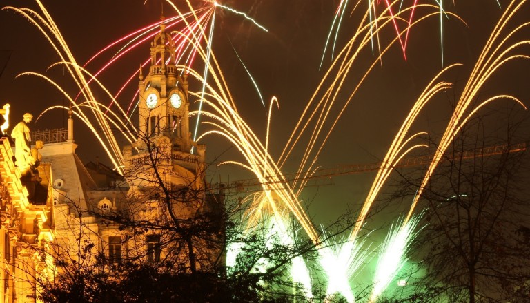 Events in Porto. Feuerwerk.