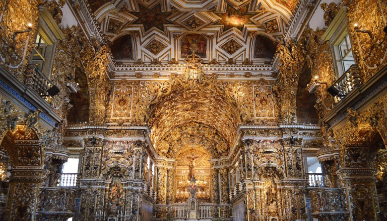 Das Interieur der Kathedrale Sao Francisco in Salvador