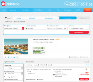 Screenshot Ägypten Deal SENTIDO Mamlouk Palace Resort