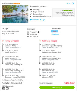 Screenshot Bali Reisedeal Hotel Bali Garden