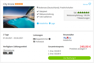 Screenshot Bodensee Deal Hotel City Krone
