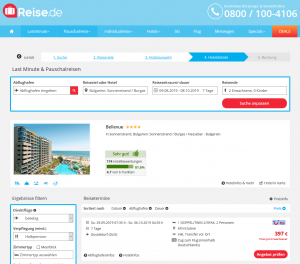 Screenshot Bulgarien Deal Hotel Bellevue