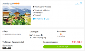 Screenshot Chiemsee Deal Ferienhaus Almdorado