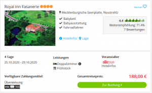 Screenshot Deutschland Deal Royal Inn Fasanerie