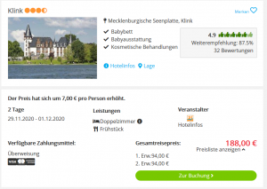 Screenshot Deutschland Deal Schlosshotel Klink