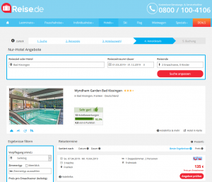 Screenshot Deutschland Deal Wyndham Garden Bad Kissingen