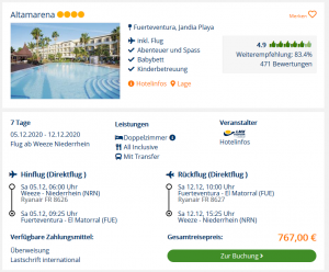 Screenshot Fuerteventura Deal Hotel Altamarena