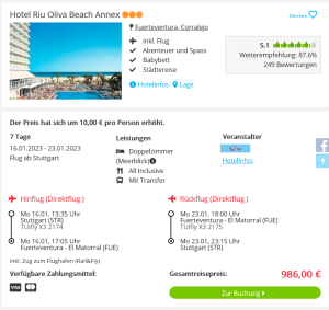 Screenshot Fuerteventura Reisedeal Hotel Riu Olivia Beach