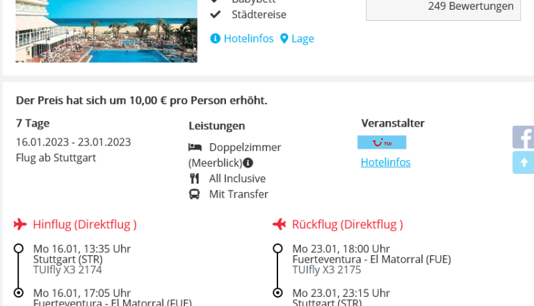 Screenshot Fuerteventura Reisedeal Hotel Riu Olivia Beach