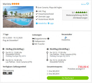 Screenshot Gran Canaria Deal Hotel Marieta