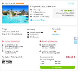 Screenshot Hurghada Reisedeal Hotel Grand Makadi