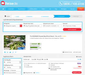 Screenshot Thailand Deal TUI SENSIMAR Khaolak Beachfront