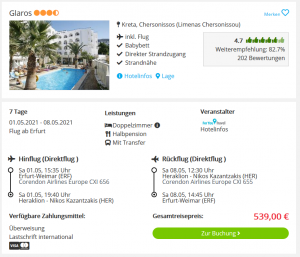 Screenshot Kreta Deal Hotel Glaros